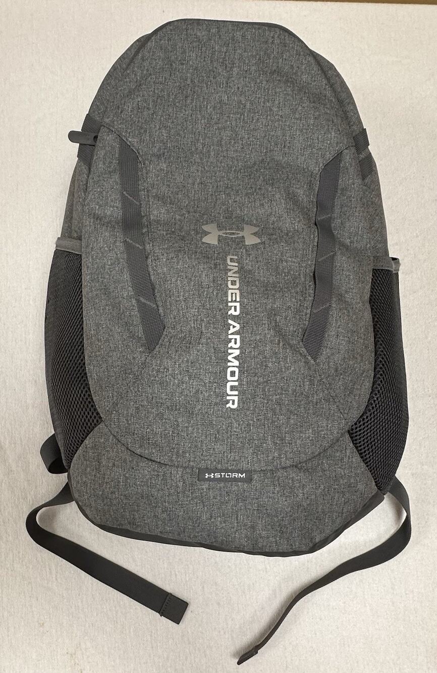 Under Armour Hustle 6.0 Backpack - Item # 1384673 Gray/black NWOT Multi Pockets